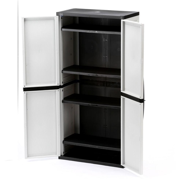 HDX 35 in. W 4 Shelf Plastic Multi-Purpose Cabinet