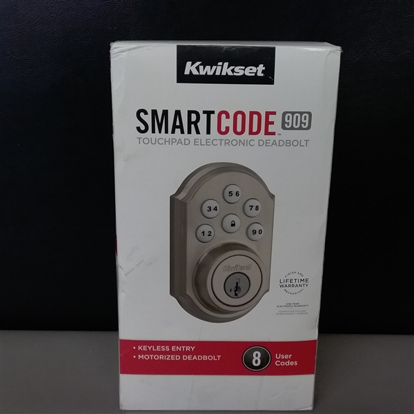 Kwikset Z-Wave SmartCode 909 Satin Nickel Single Cylinder Electronic Deadbolt Featuring SmartKey Security