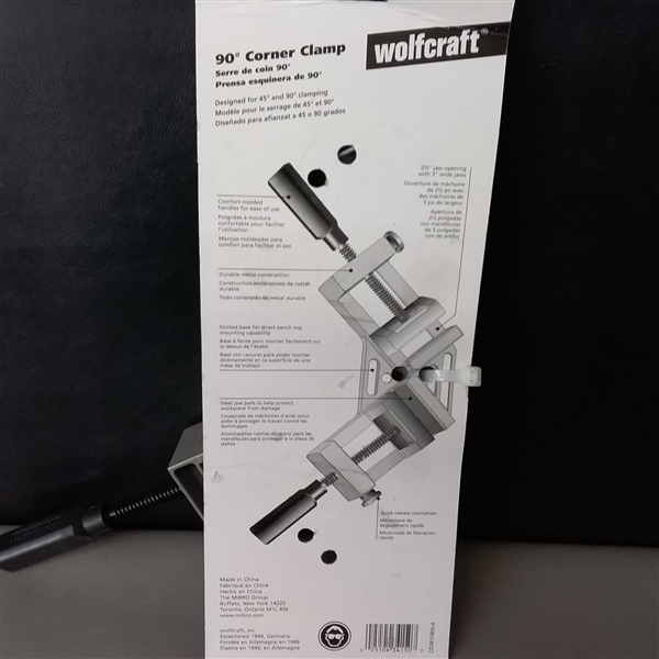  Wolfcraft Quick-Release 90 Degree Angle and Corner Clamp