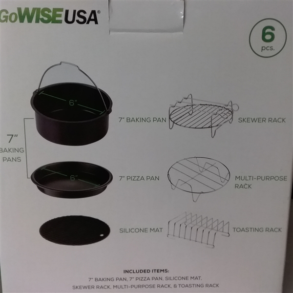 6-Piece Universal XL Air Fryer Accessory Set by  GoWISE USA