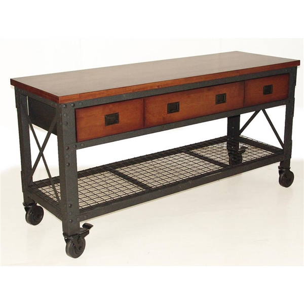 Duramax Building Products 72 in. x 24 in. with 3-Drawers Rolling Industrial Workbench and Wood Top