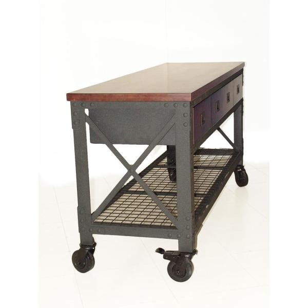Duramax Building Products 72 in. x 24 in. with 3-Drawers Rolling Industrial Workbench and Wood Top