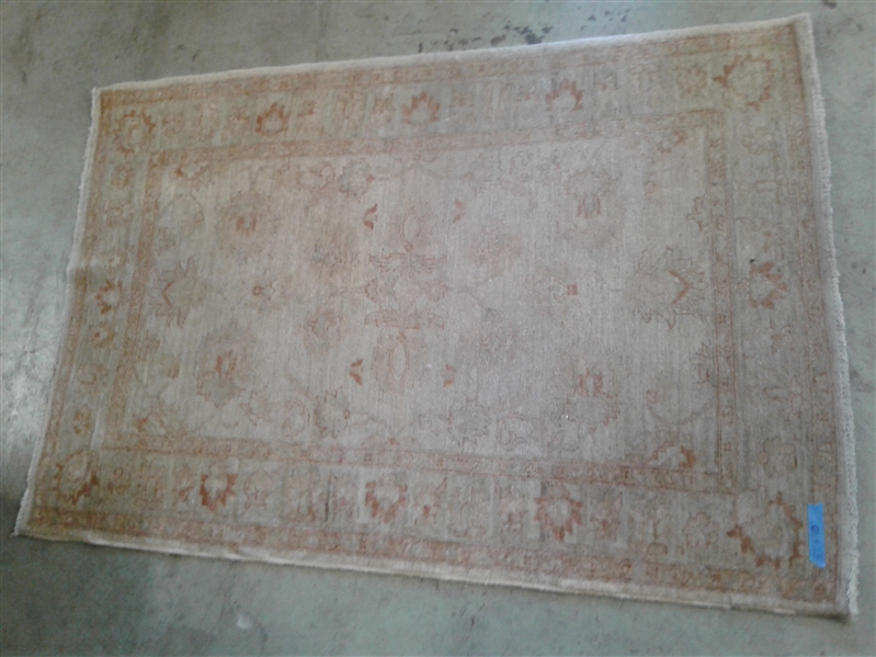 HAND MADE PAKISTAN WOOL AREA RUG WITH FRINGE