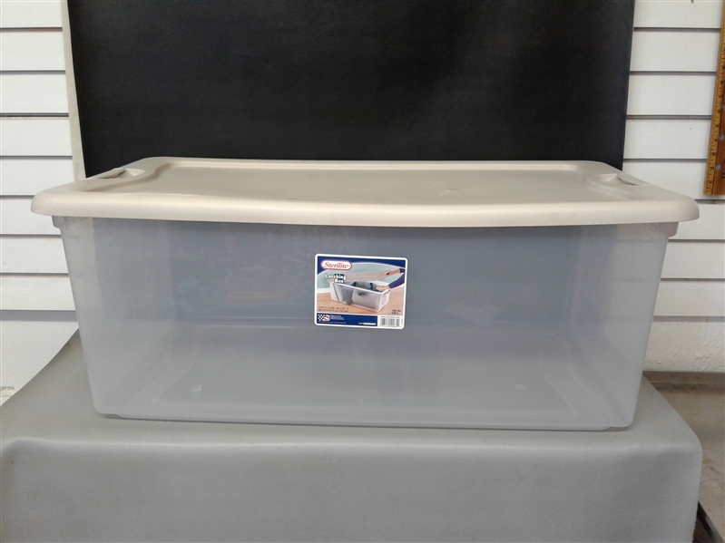 Sterilite 106 Qt. Latching Storage Box Tan