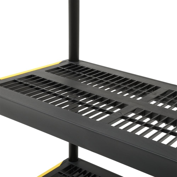 HDX 18 in. x 36 in. x 74 in. Black and Yellow Plastic Ventilated 5-Tier Garage Shelving Unit