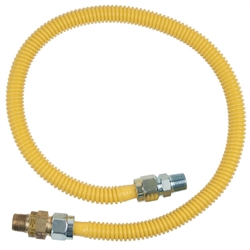 BrassCraft 1/2 in. MIP x 1/2 in. MIP x 36 in. Gas Connector (1/2 in. OD) w/Safety+Plus2 Thermal Excess Flow Valve (71,100 BTU)