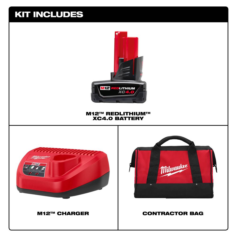 Lot Detail - Milwaukee M12 12-Volt Lithium-Ion 4.0 Ah Battery and ...