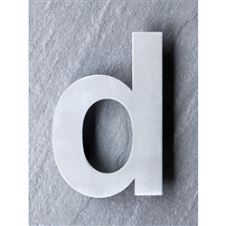 QT Home Decor 4 in. Brushed Stainless Steel Large Floating Modern House Letter d
