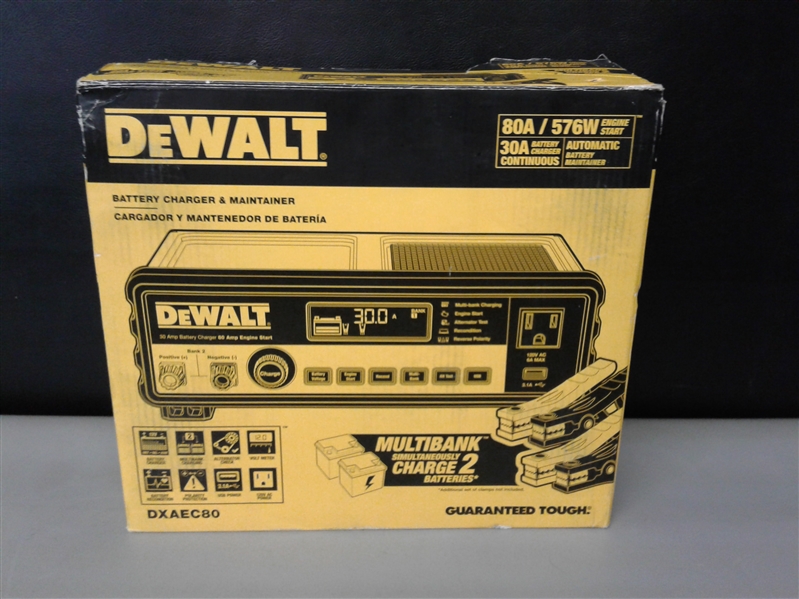 DEWALT 30 Amp Multi Bank Battery Charger with 80 Amp Engine Start