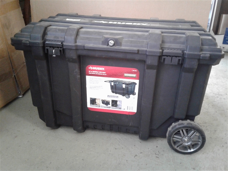 Husky 37 in. Rolling Tool Box Utility Cart Black