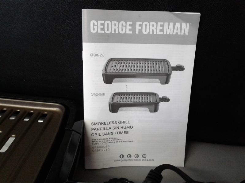 George Foreman 172 sq. in. Black Smokeless Grill 