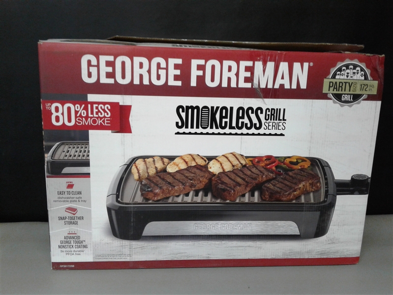 George Foreman 172 sq. in. Black Smokeless Grill 