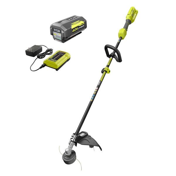 RYOBI 40-Volt Lithium-Ion Cordless Attachment Capable String Trimmer with 4.0 Ah Battery and Charger Included