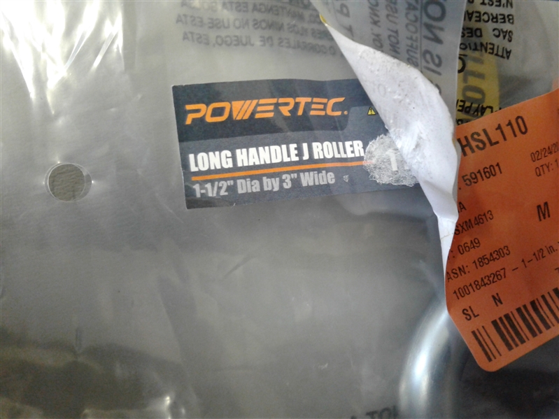 POWERTEC 1-1/2 in. x 3 in. Long Handle J-Roller with Rubber Roller