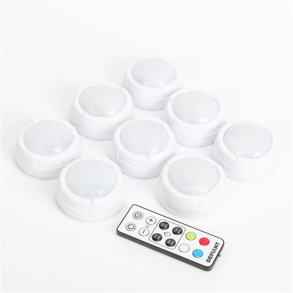 Defiant LED 30 Lumen Puck Lights with Remote Control 7 Pack 
