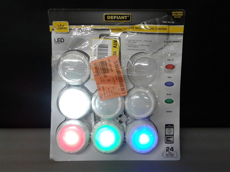 Defiant LED 30 Lumen Puck Lights with Remote Control 7 Pack 