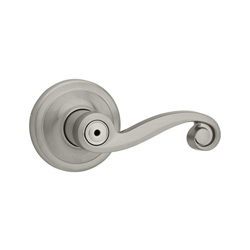 Kwikset Lido Satin Nickel Privacy Bed/Bath Door Lever Featuring Microban Antimicrobial Technology