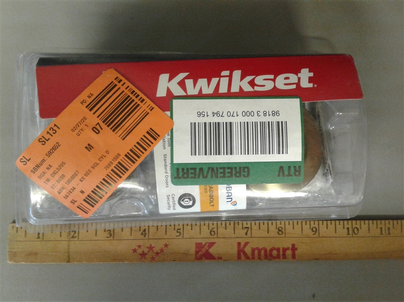 Kwikset 660 Series Antique Brass Single Cylinder Deadbolt