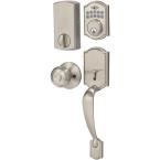 DEFIANT CASTLE SATIN NICKEL ELECTRONIC DOOR HANDLESET WITH HARTFORD KNOB