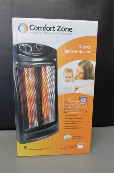 Comfort Zone Quartz Radiant Heater 1500 Watt