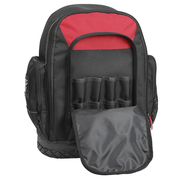 Husky 18 in. Rubber Bottom Tool Backpack in Red