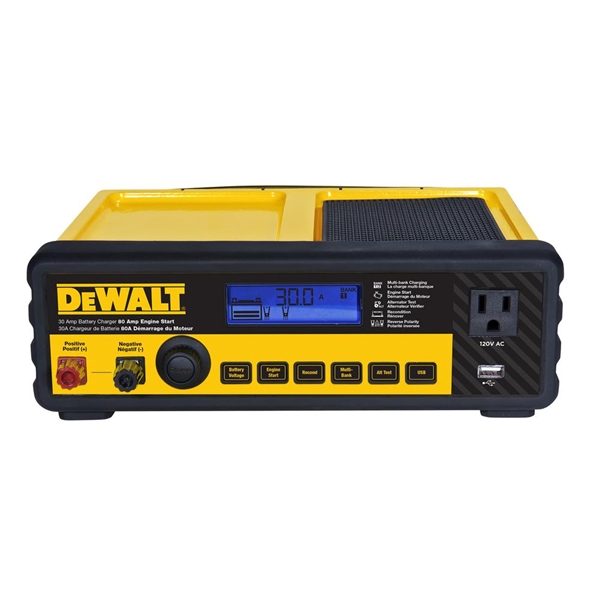 DEWALT 30 Amp Multi Bank Battery Charger with 80 Amp Engine Start