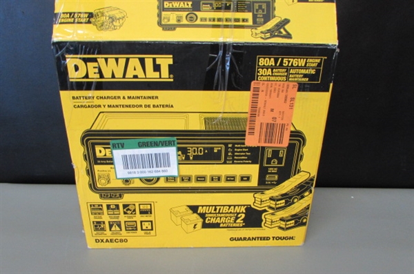 DEWALT 30 Amp Multi Bank Battery Charger with 80 Amp Engine Start