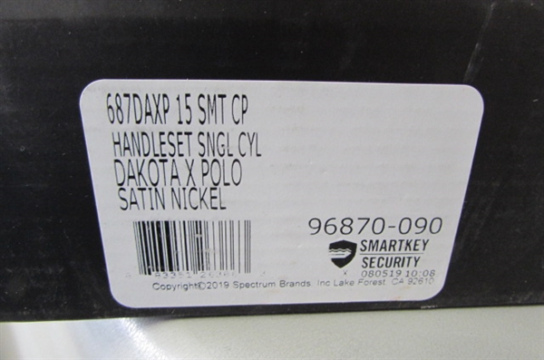 Kwikset Dakota Satin Nickel Single Cylinder Door Handleset with Polo Door Knob Featuring SmartKey Security