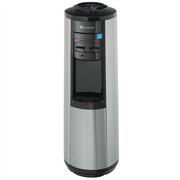 Glacier Bay 3 Gal. or 5 Gal. Hot, Room and Cold Water Dispenser in Black and Stainless Steel