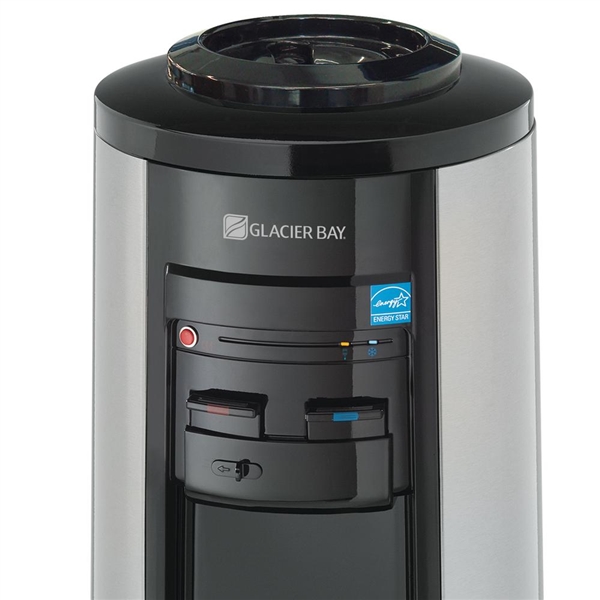 Glacier Bay 3 Gal. or 5 Gal. Hot, Room and Cold Water Dispenser in Black and Stainless Steel