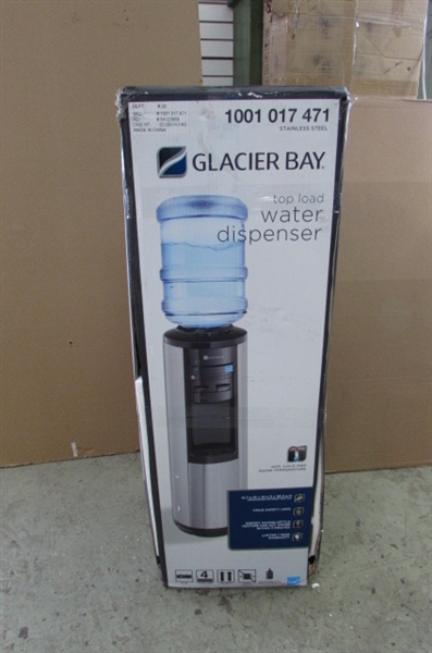 Glacier Bay 3 Gal. or 5 Gal. Hot, Room and Cold Water Dispenser in Black and Stainless Steel