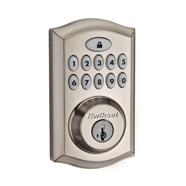 Kwikset SmartCode 913 Satin Nickel Single Cylinder Electronic Deadbolt Featuring SmartKey Security *No Keys*