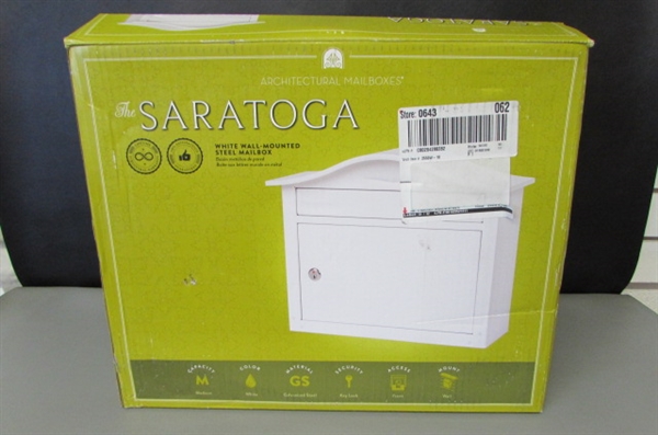 Architectural Mailboxes Saratoga White Wall-Mount Lockable Mailbox *No Key*