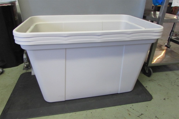 3 Tan HDX 30 Gal. Storage Bins Only No Lids