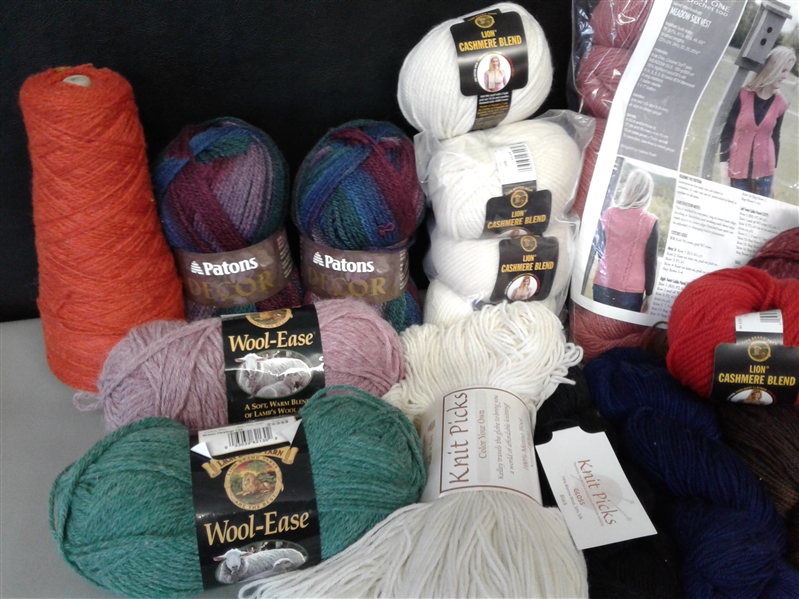 Yarn: Wool and Wool Blends 30 Skeins