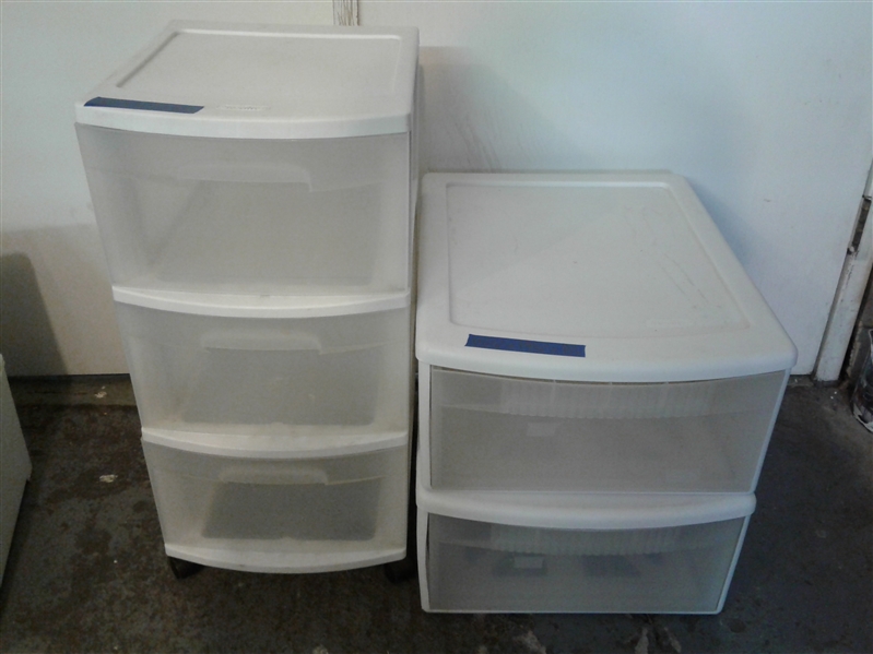 Sterilite Rolling Storage Cart and 4 Single Drawers