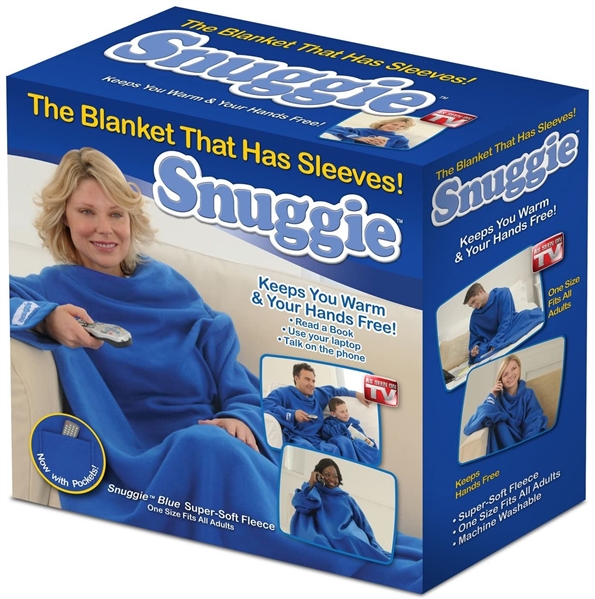 Snuggie True Fleece Blanket with Sleeves- Camel