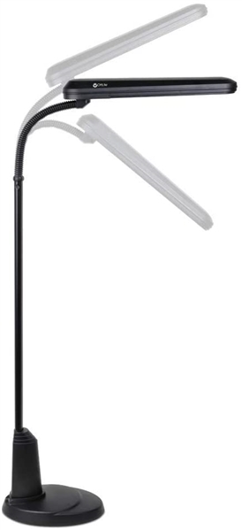 OttLite Tattoo Artist 24 Watt Floor Lamp with Flexible Neck and Weighted Base, Black