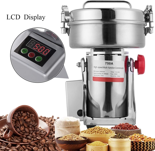 APWONE 750gram Electric Grain Mills Grinder Powder LCD Digital Stainless Steel