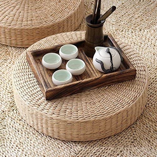 Japanese Style Handcrafted Eco-Friendly Padded Knitted Straw Flat Seat Cushion