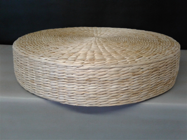 Japanese Style Handcrafted Eco-Friendly Padded Knitted Straw Flat Seat Cushion