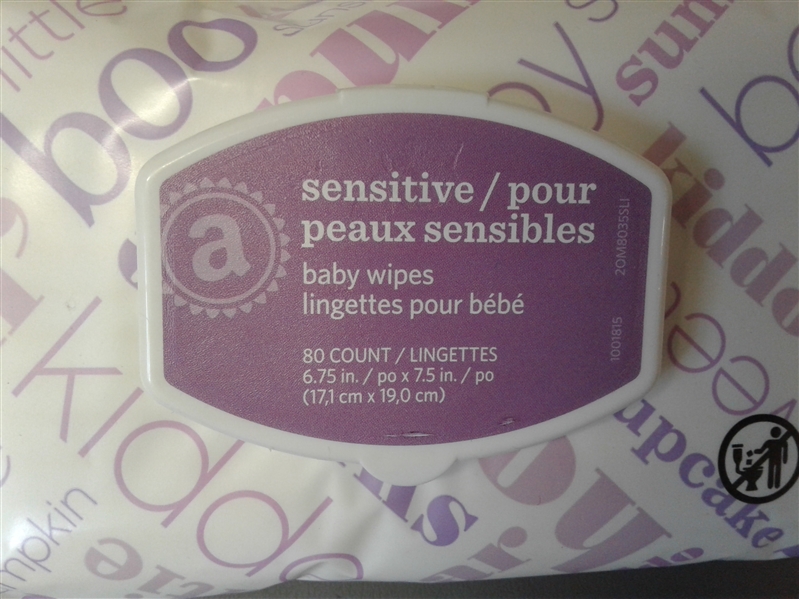 Amazon Elements Baby Wipes, Sensitive 480 CT, 6 Flip Top Packs