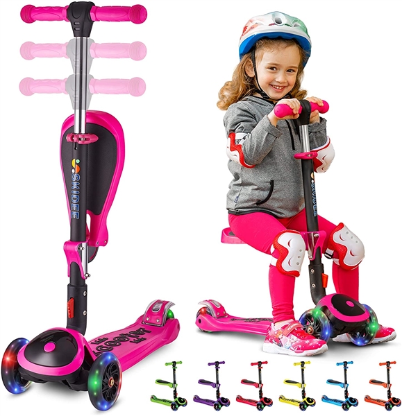 SKIDEE Scooter for Kids with Foldable and Removable Seat 