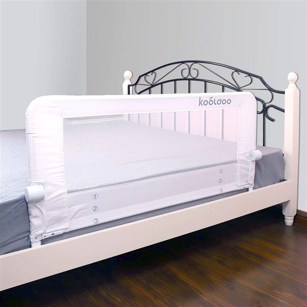 KOOLDOO 59 Inches Fold Down Toddlers Safety Bed Rail Children Bed Guard