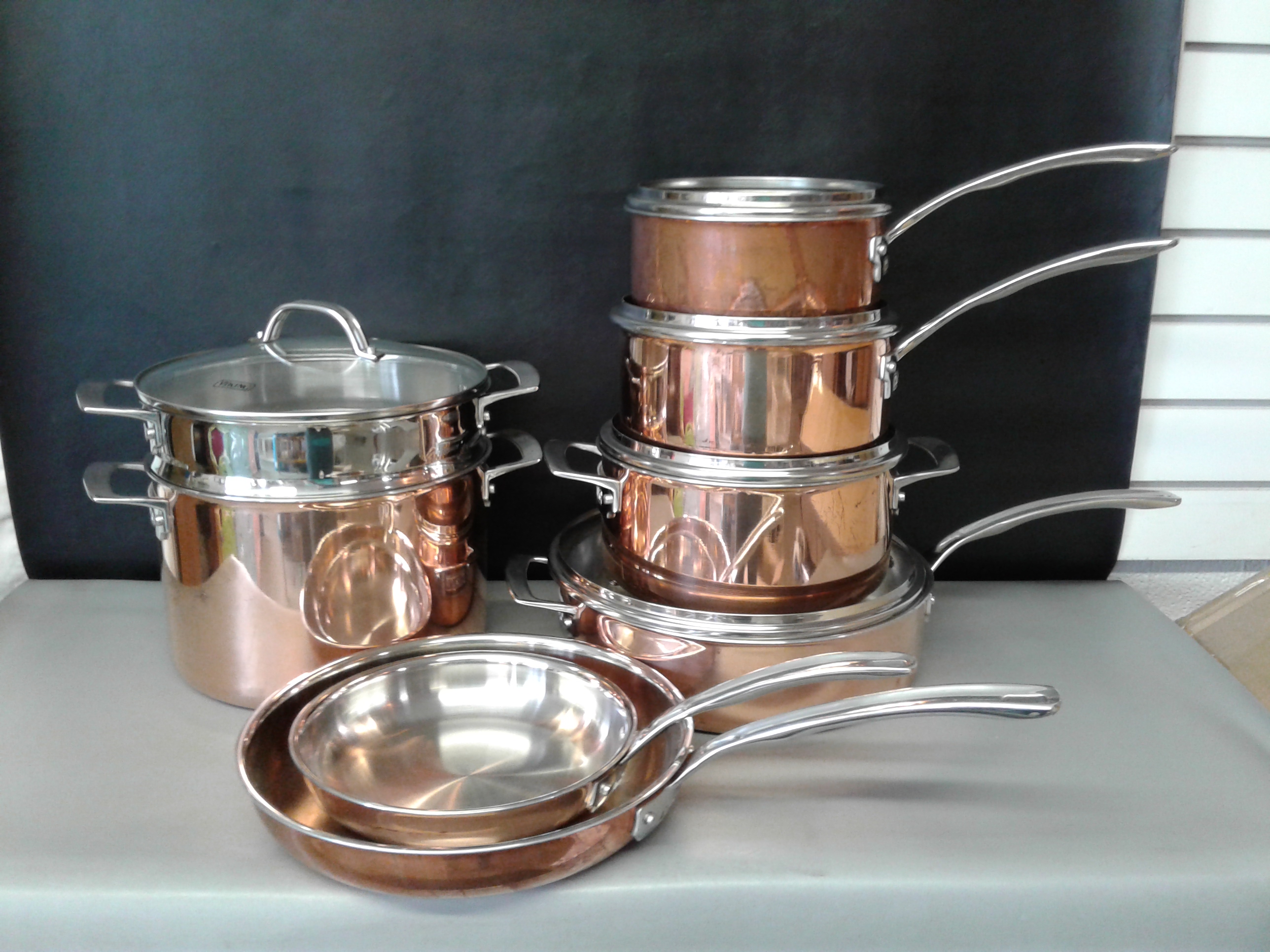 Lot Detail Viking Culinary Copper Stainless Steel Cookware Set, 13 Piece