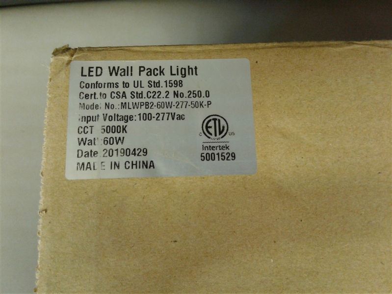 Lot Detail - Wall Pack LED Light 60W