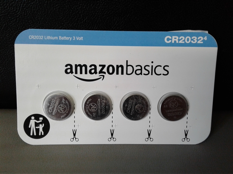 AmazonBasics CR2032 3 Volt Lithium Coin Cell Battery - 4-Pack