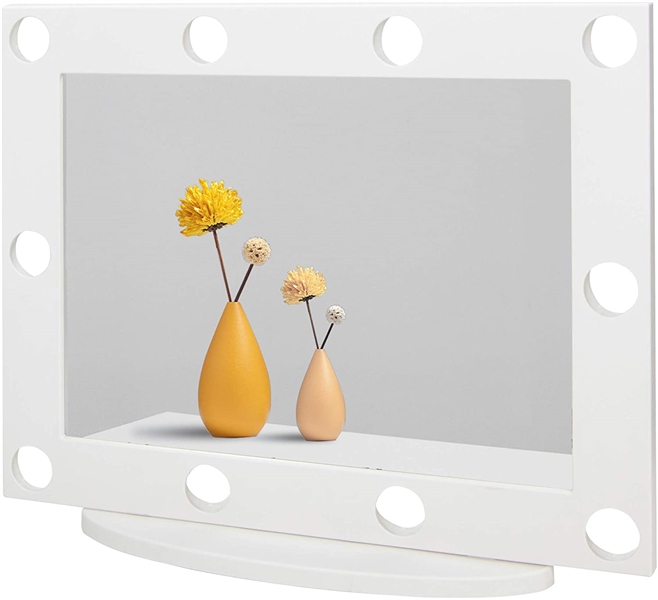 Vanity Mirror with 10 Pre-Drilled Holes For Lights (Lights Kit Not Included)