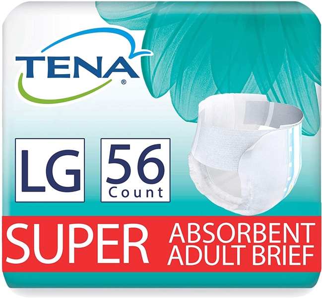 Tena Incontinence Briefs, Uni-Sex Fit, Super Absorbency, Large, 4 Pack