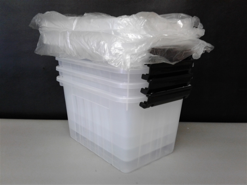  Small Plastic Box with Handles and Latching Lid 4 PK